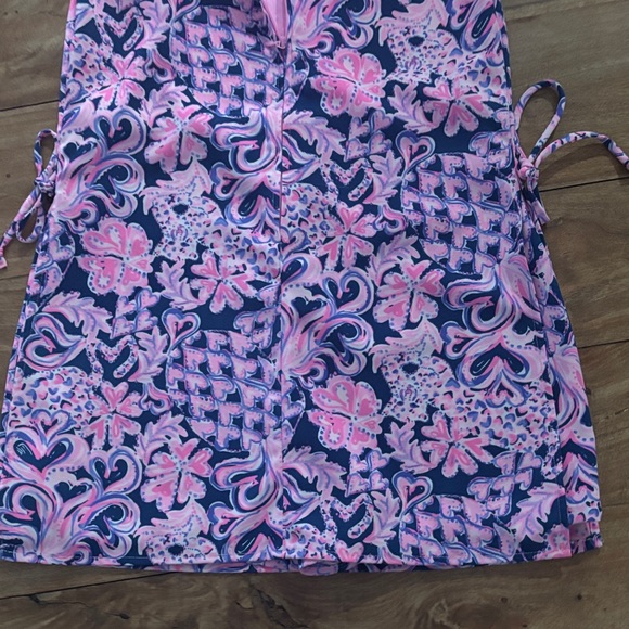 Lily Pulitzer Pink and Blue Patterned Romper Size 0 - Picture 5 of 8